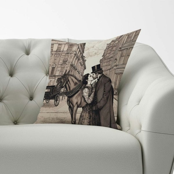 Warren Reed Victorian Lovers On A London Street Cushions