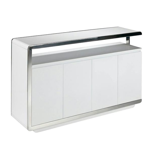 Angel Cerdá Sideboard White Wood and Chromed Steel BASE 3055