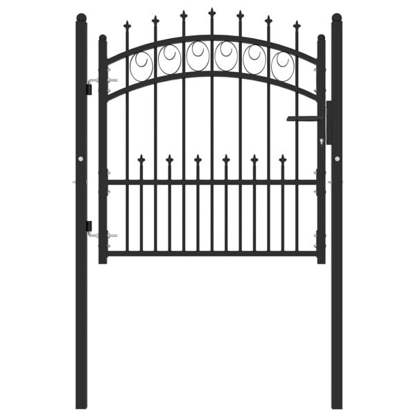 Berkfield Fence Gate with Spikes Steel 100x100 cm Black