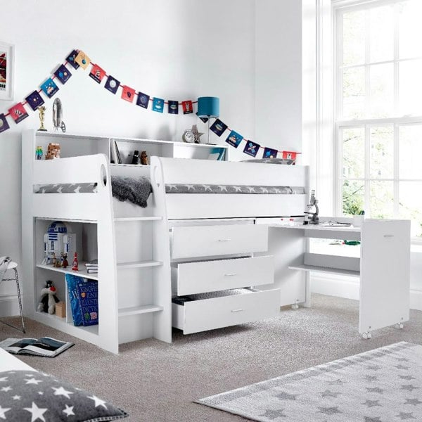 Bedmaster Ersa Mid Sleeper Storage Bed And Desk