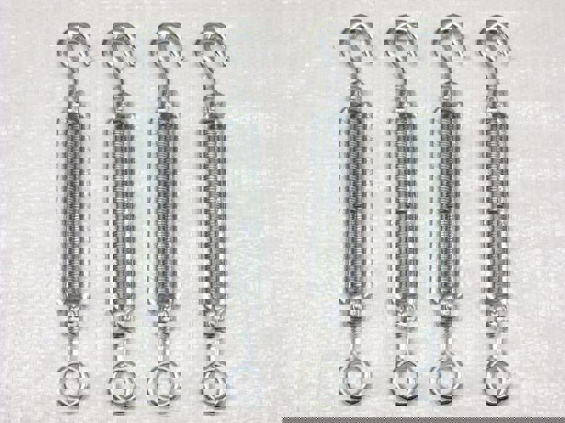 x4 M20 Galvanised Forged Straining Screw Hook And Eye - Caravan Turnbuckle Open Body