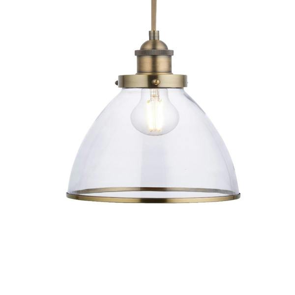 Pagazzi Lighting Brunswick Easy-Fit Antique Brass Pendant