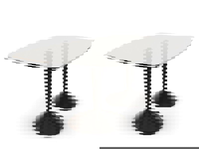 Gillmore Iona Glass Top Double Pedestal Large Rectangular Dining Table
