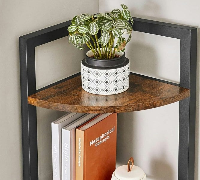 Modcraft Industrial Style 5-Tier Freestanding Corner Shelf