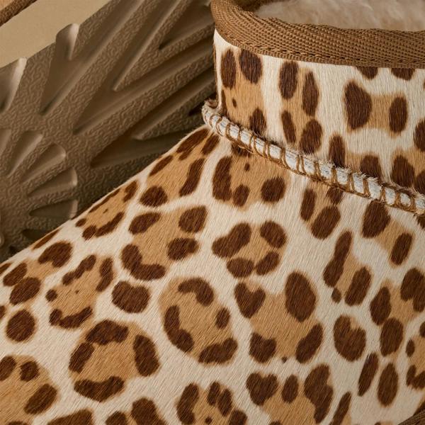 UGG Women's Classic Ultra Mini Plains Boot Felicity Leopard Jasmine