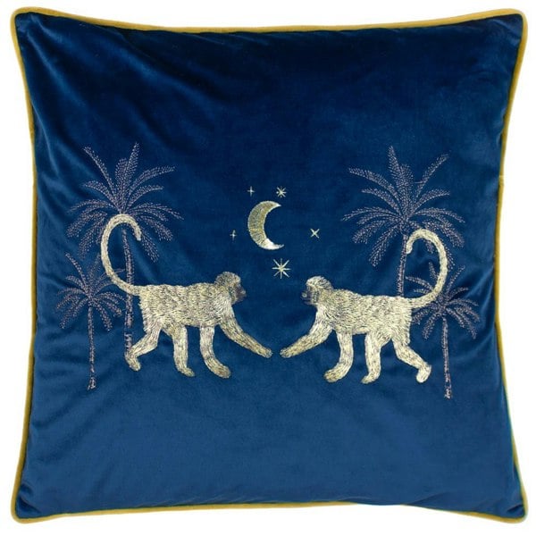 Wylder Dusk Monkey Cushion Cover - Navy