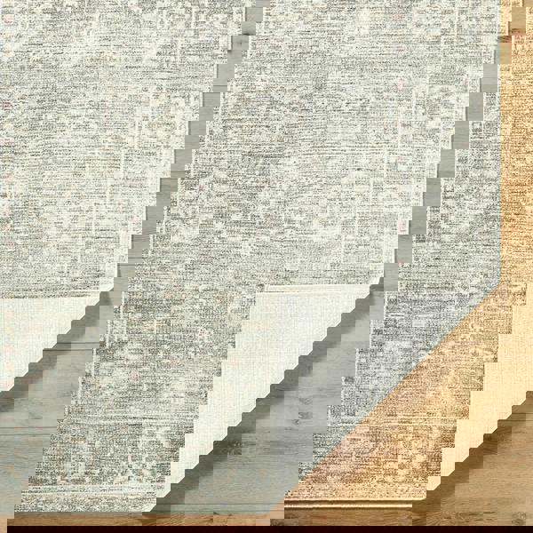 Livabliss Galey Alix Collins Avenue-Vintage Green Beige Grey Traditional Vintage Boho Fringe Rug