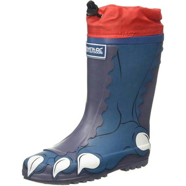 Dare 2B Childrens/Kids Mudplay Dinosaur Wellingtons - Prussian Blue