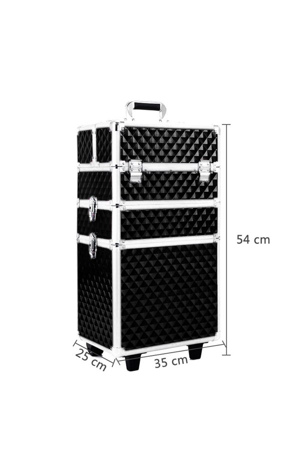 Living and Home 3 in 1 Diamond Pattern Cosmetic Makeup Train Case