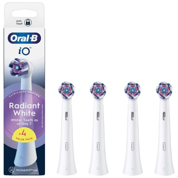 Oral-B iO Replacement Heads Radiant White Black 4 Pack