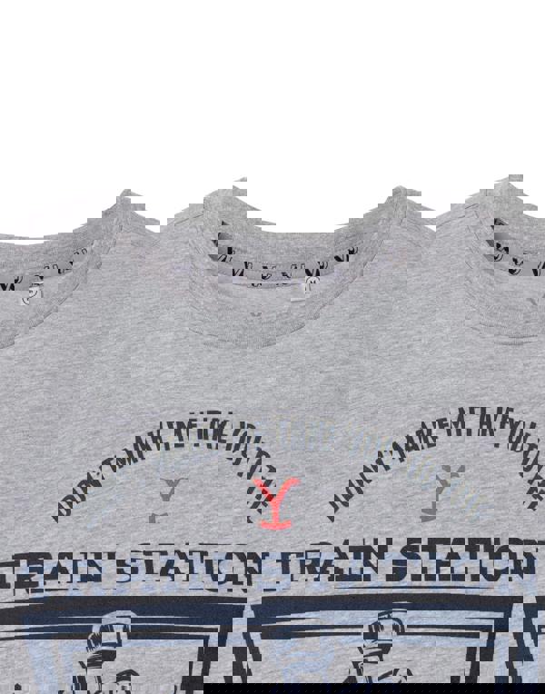 Yellowstone Mens Grey Train Station Short Sleeved T-Shirt