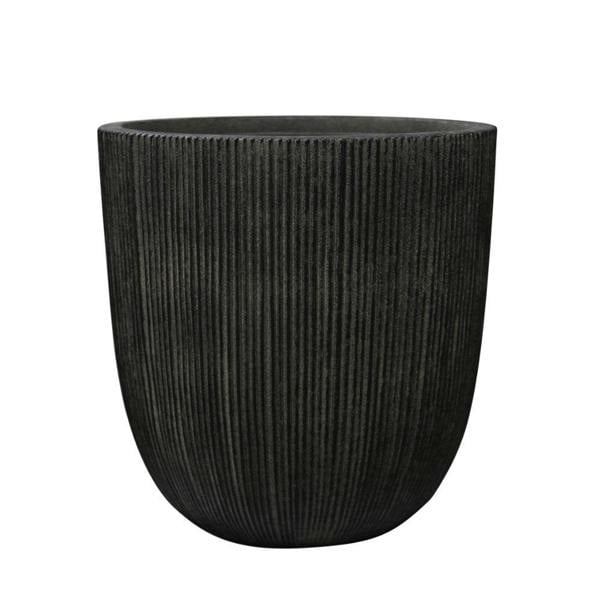 Milan Ruffled Plant Pot 31 x 31cm 17L - Black