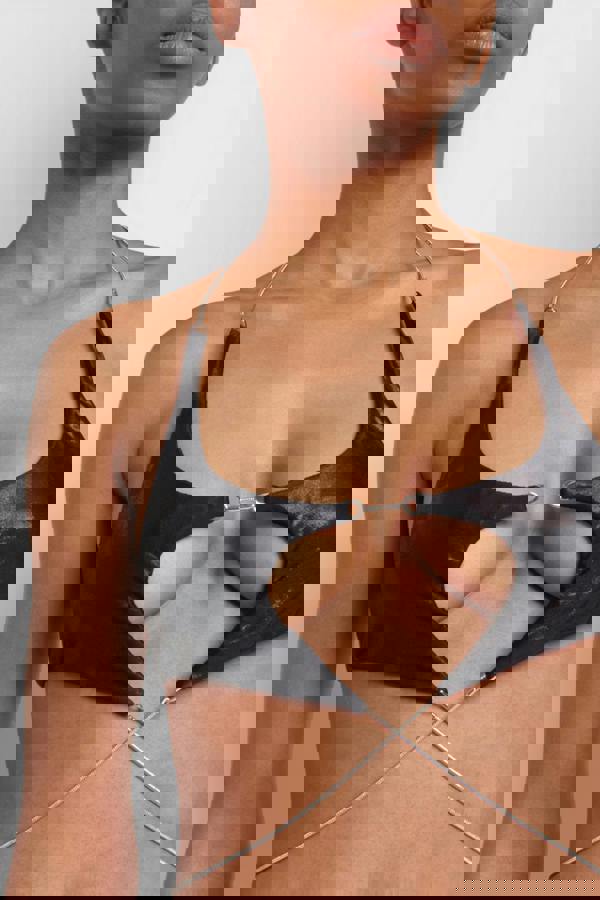 Mugler Star Cutout Bikini Top Black