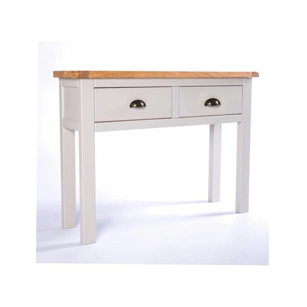 Cabinet Bits Argenta Light Grey 2 Drawer Console Table Brass Cup Handle
