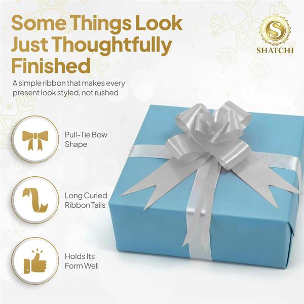 30mm Silver Pull Bows in 10, 20, 30, 40 or 60 Pack for Gift Wrapping and Décor image 5