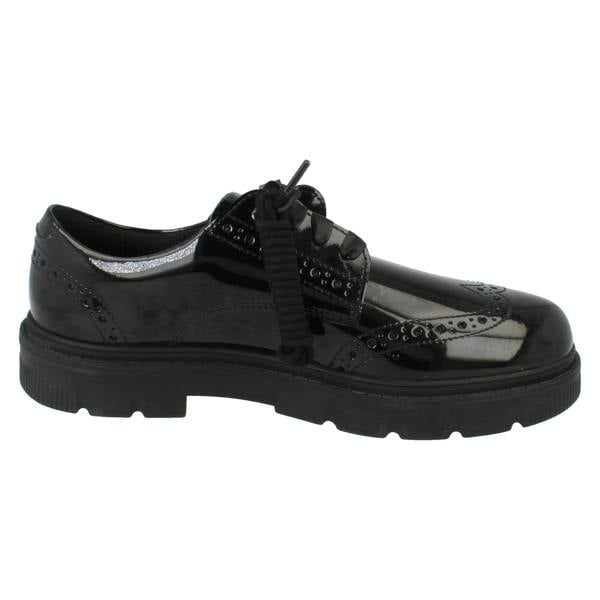Clarks Girls Clarks Leather Removable Heart Charm Brogue Lace Up School Shoes Lorcam Lace