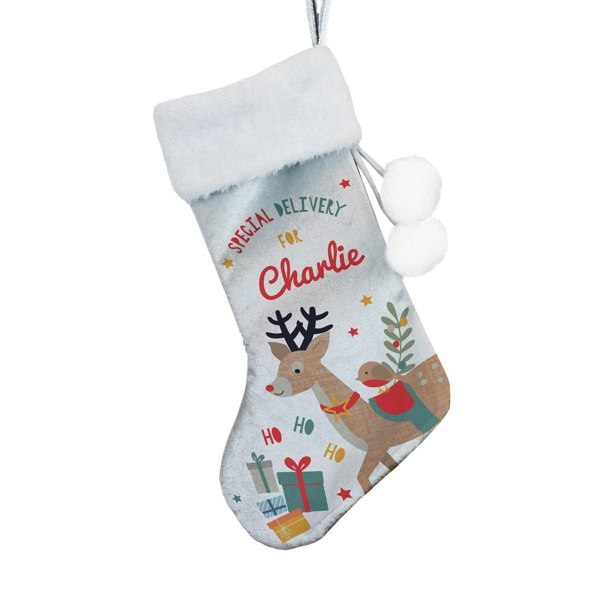 Personalised Memento Company Personalised Reindeer Christmas Stocking