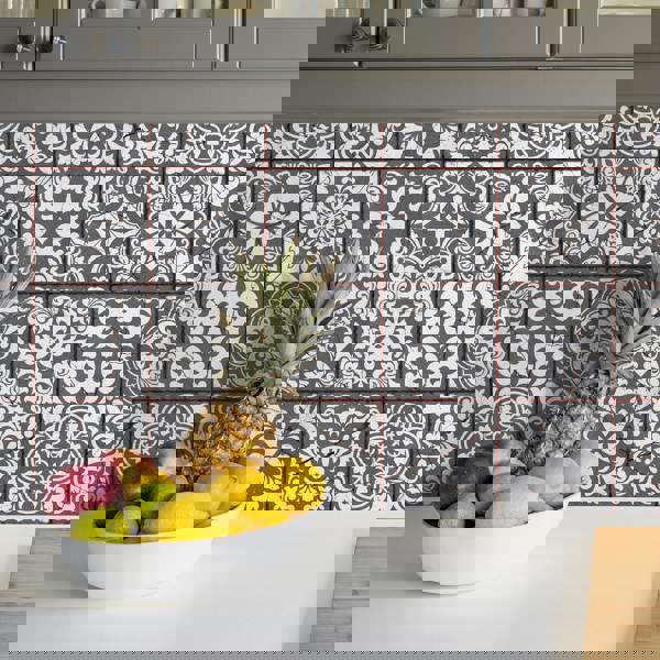 WALPLUS WT1543 - Vintage Cracked Design Medieval Tiles Wall Stickers - 15 cm x 15 cm - 24 pcs