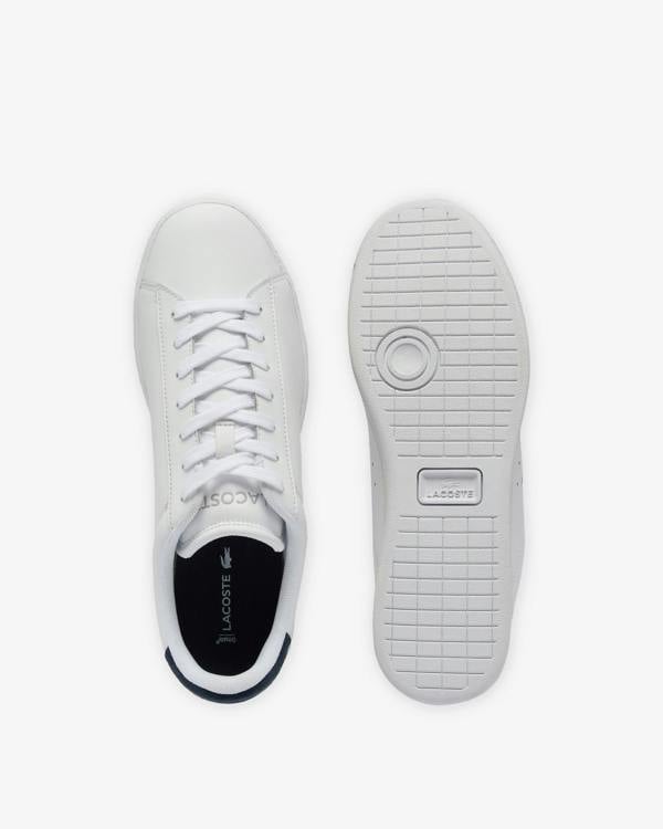Lacoste Carnaby Leather Mens Trainers - White/Navy 042 | CHO | Designer Mens Trainers