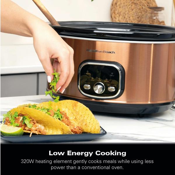 Hamilton Beach Digital 6.5L Oval Slow Cooker - Copper