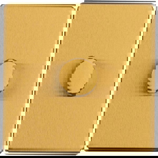 1 Gang Rotary Dimmer Switch 2 Way LED SCREWLESS SATIN BRASS Light Dimming Wall