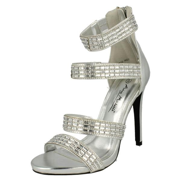 Anne Michelle Ladies Anne Michelle Strapy Zip Up Heeled Party Shoes