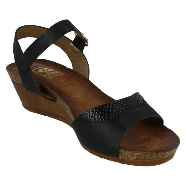 Down to Earth Ladies Down To Earth Mid Wedge Mule Sandals