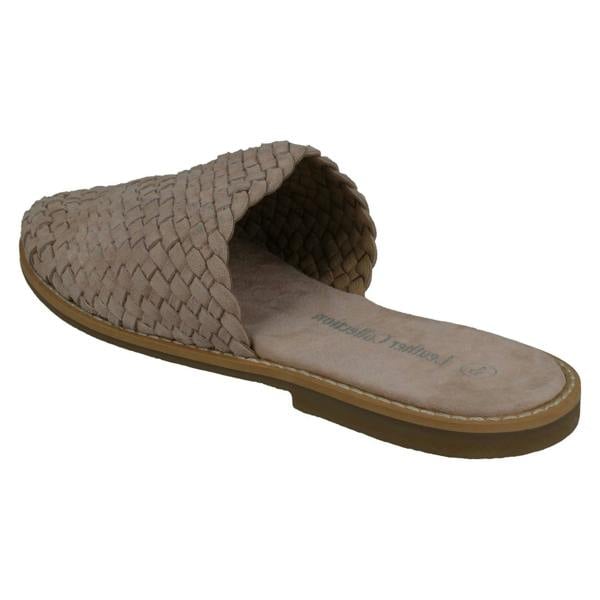 Leather Collection Ladies Leather Collection Weave Vamp Mules
