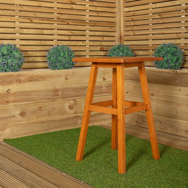 Samuel Alexander Outdoor Wooden Garden Slatted Side Table with 2 Chairs