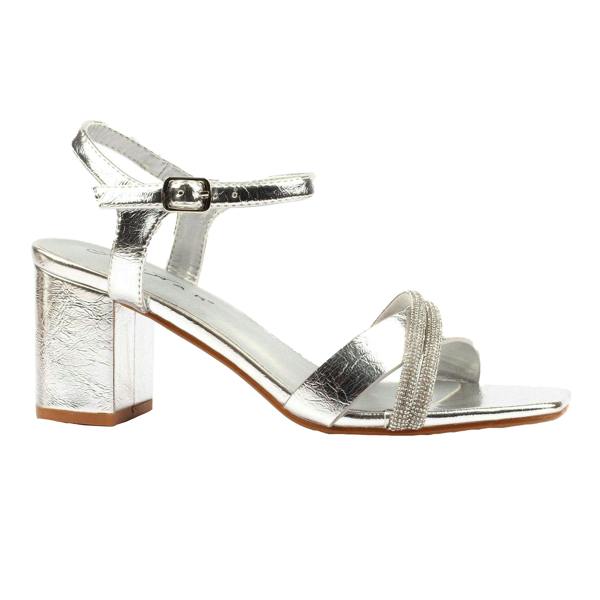 Lunar Womens/Ladies Jodi Block Heel Sandals - Silver - 