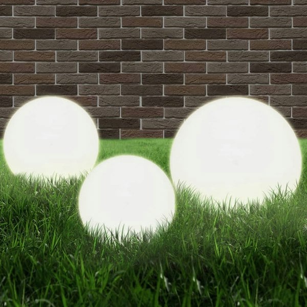 Berkfield LED Bowl Lamp Set 3 Pieces Spherical 20/30/40 cm PMMA
