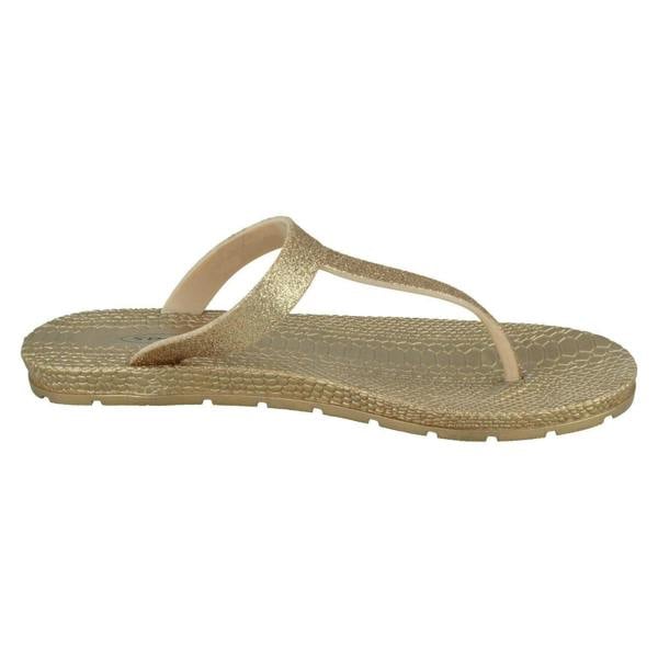 Spot On Ladies Spot On Flat Toepost Flip Flops F00376