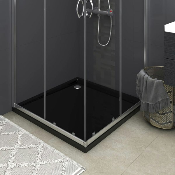 Berkfield Square ABS Shower Base Tray Black 90x90 cm