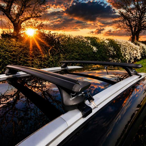 Green Valley Aerodynamic Roof Rack Wing Bars in Black, Fits MG EHS / HS 2018+ onwards Flush Rails