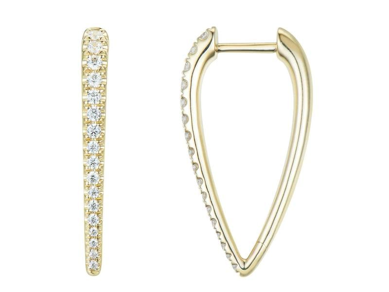Sarah Layton Diamond Tapered Hoop Earrings, 0.40ct - 9ct Yellow Gold - 20.09290.9YEA