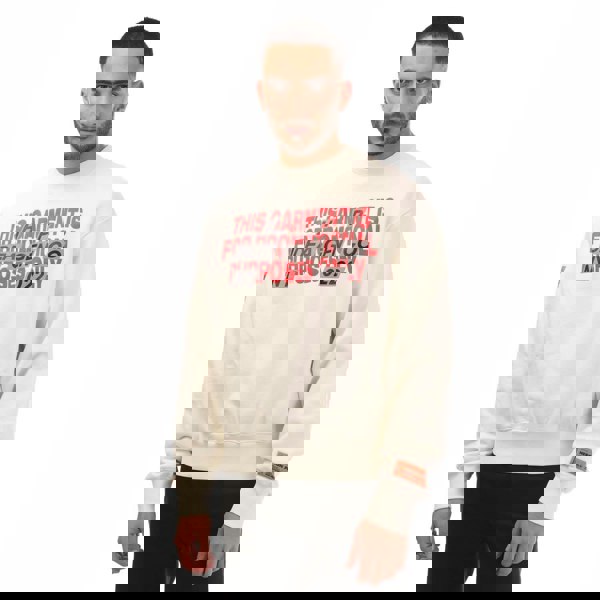 Heron Preston Mens Promo Only Crew Neck Sweatshirt - White/Red