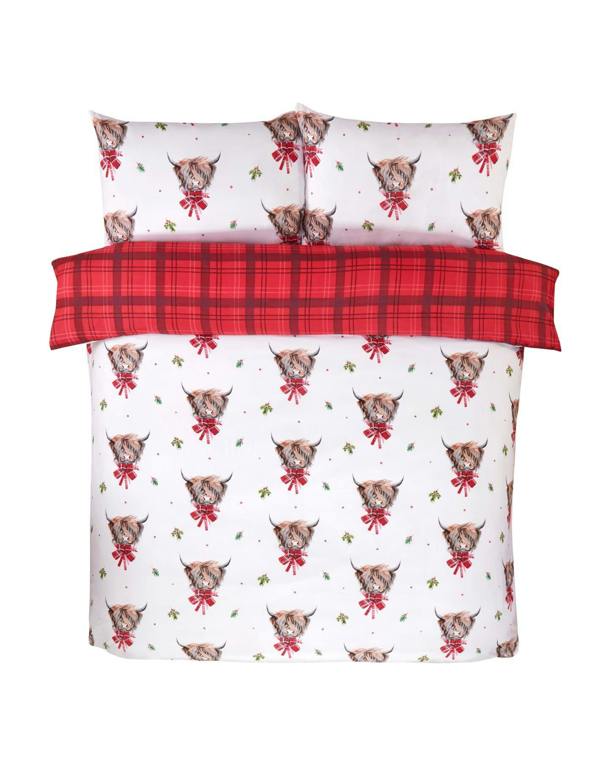 Fergus Highland Cow Red Duvet Cover Set