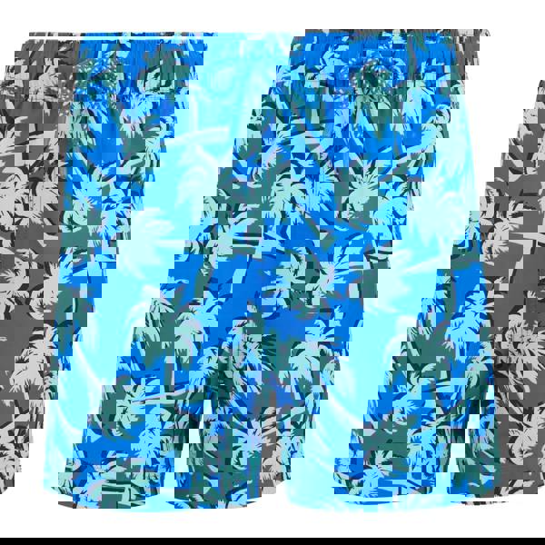 Regatta Childrens/Kids Skander Palm Tree Swim Shorts - Sonic Blue/Ice Green