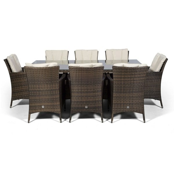 Giardino Savannah Rectangular 8 Seater Rattan Patio Dining Set