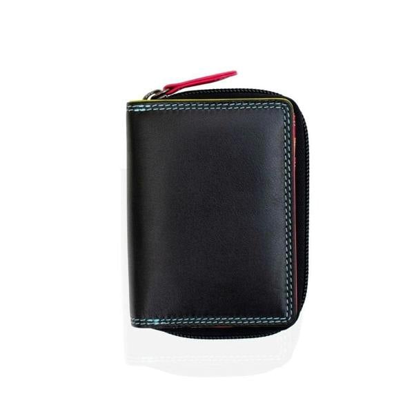 front view of black small soft leather purse katie london