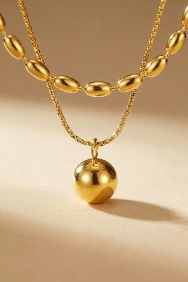 ARIIRA Sable Layered Gold Tone Bead