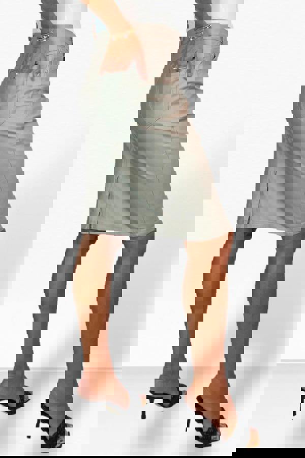 Paulo Due Women's Faux Leather Knee Length Skirt