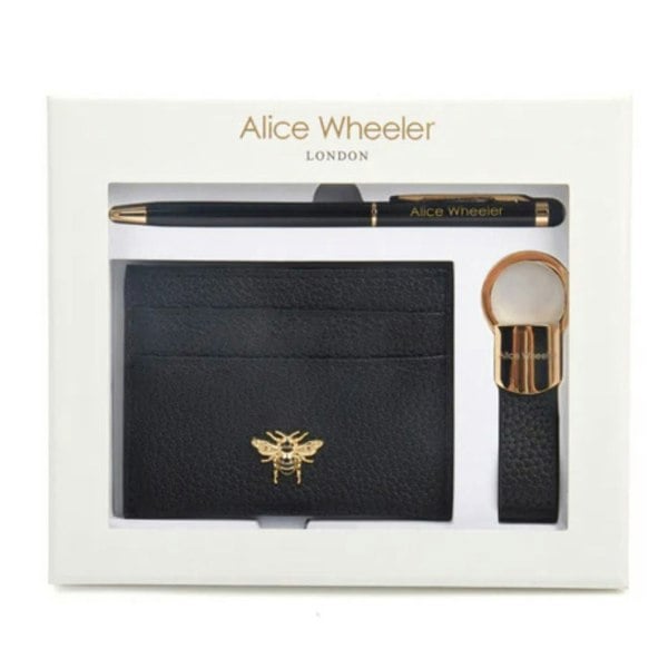 Alice Wheeler 3 Piece Luxury Bee Giftset - Pen, Keyring, Cardholder