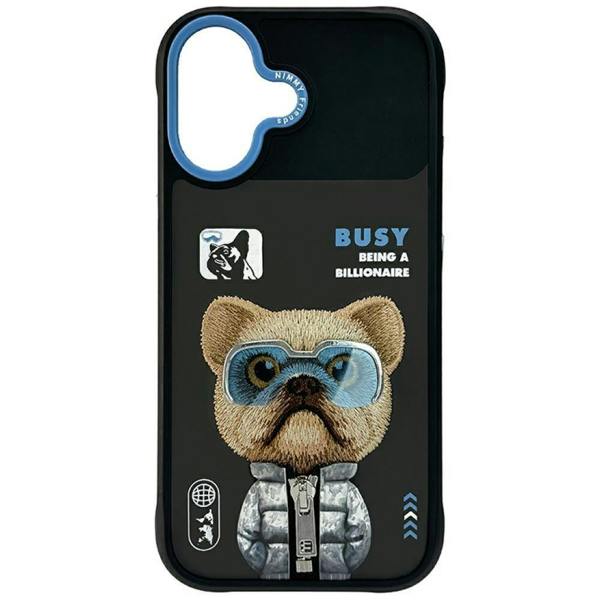 Nimmy Friends Nimmy Cool & Cute 2.0 Little Rich Tycoon Dog Case with MagSafe for iPhone 17 6.3" Black Blue - N-KMLL-IP17-01