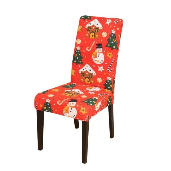 Anyseat Bright Orange Holiday Elastic Chair Cover for Dining Room