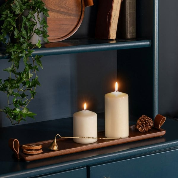 Ivyline Harvey Walnut Wooden Candle Tray