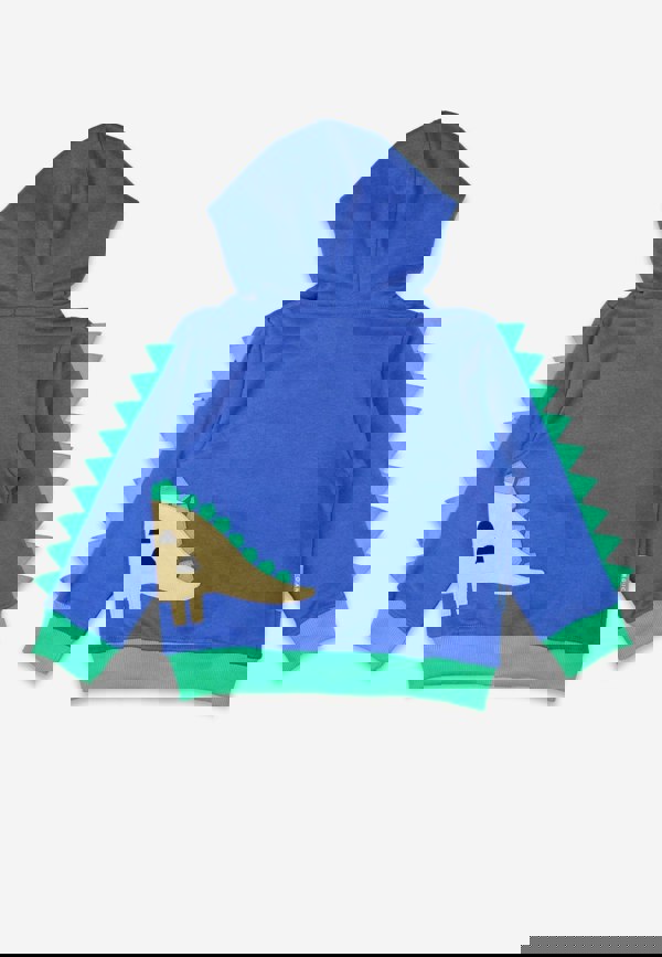 Organic Tonal Dinosaur Applique Hoodie - Toby Tiger