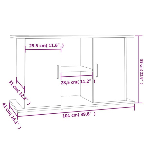Berkfield Aquarium Stand Concrete Grey 101x41x58 cm Engineered Wood