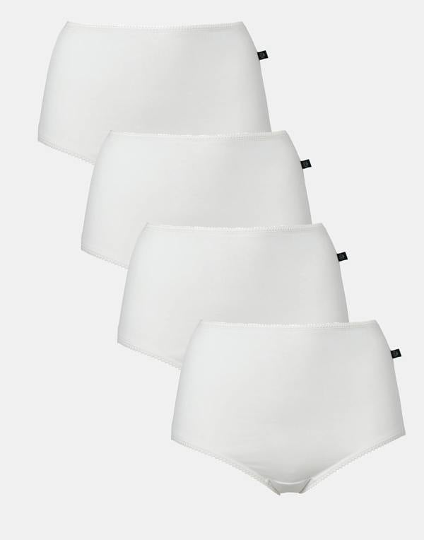 British Boxers Multipack! 4 Pairs of Women's Bamboo Full Briefs – White