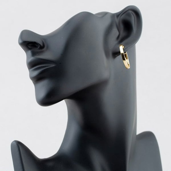 T. H. Baker 9ct Yellow Gold 23.5mm Rectangular-Tube Hoop Earrings 1.53.3699
